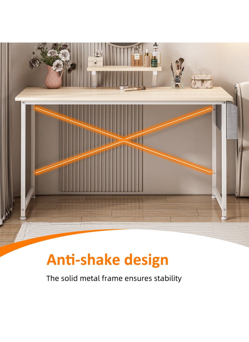 Lafulaifu - Computer Desk Home Office Writing Study Desk Modern Simple Style Laptop Table With Storage Bag and  Monitor Stand  ，110 *50*73cm - Image 1