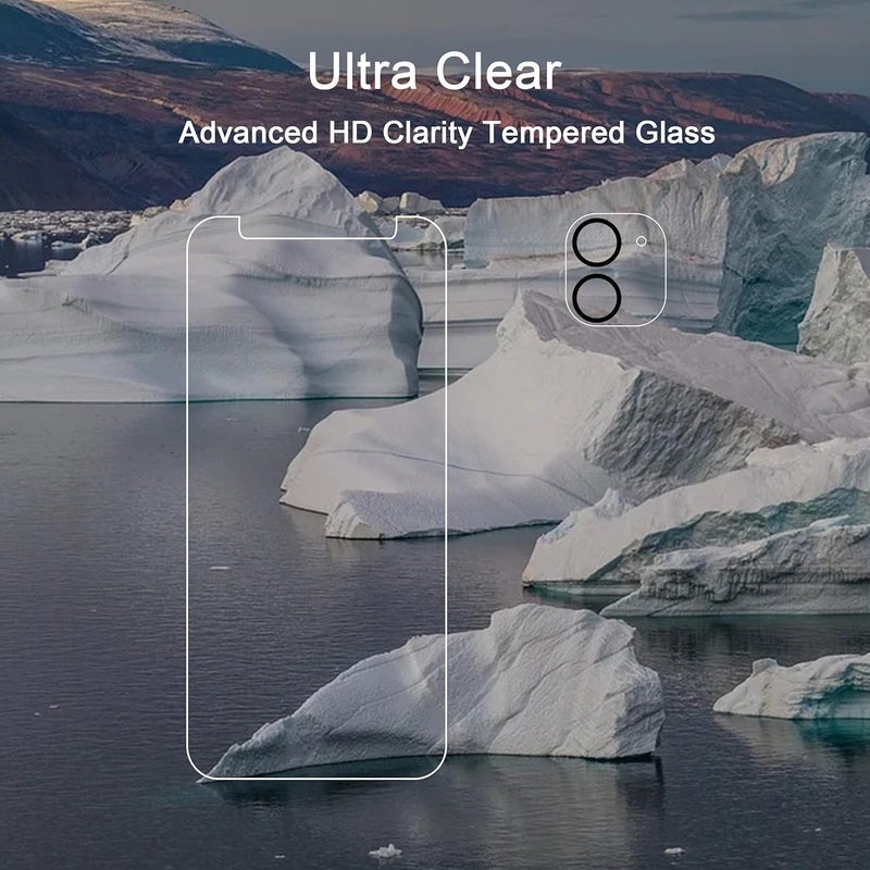 Ailun 2 Pack Screen Protector for iPhone 12 Mini [5.4 inch] with 2 Pack Camera Lens Protector,Tempered Glass Film,[9H Hardness]-HD - Image 4