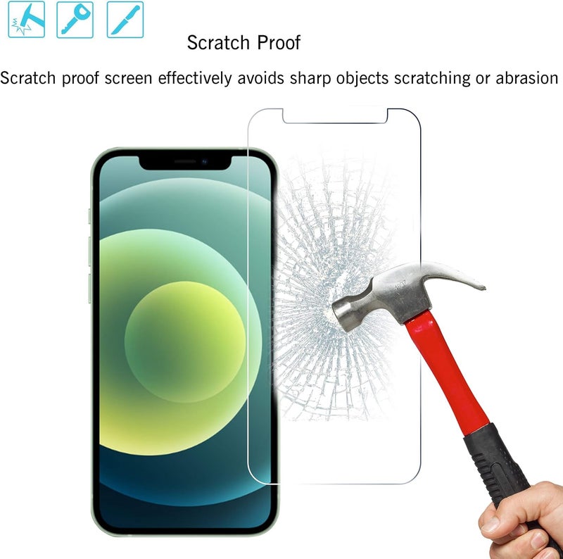 Ailun 2 Pack Screen Protector for iPhone 12 Mini [5.4 inch] with 2 Pack Camera Lens Protector,Tempered Glass Film,[9H Hardness]-HD - Image 5