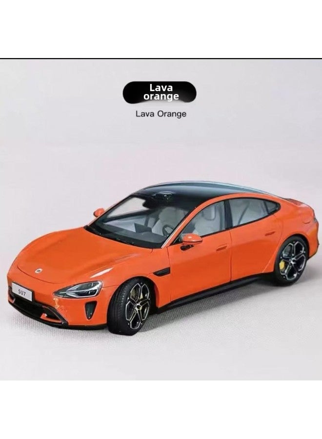 Xiaomi Su7 Car Model Simulation Alloy Car Model Car 1:24 Sports Car Collection Ornaments Back To Force Toy Ultra-Color:Flame Orange  - Image 1