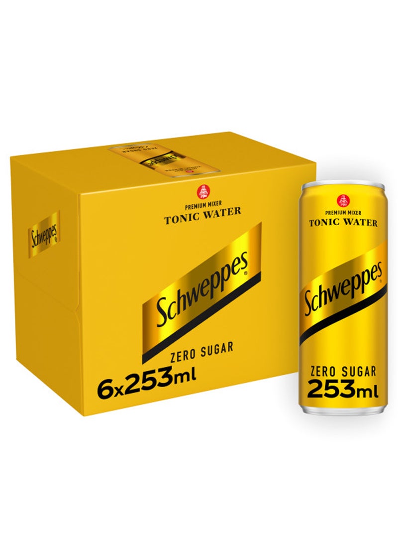Schweppes Zero Tonic Soda 6 x 253ml - Image 1