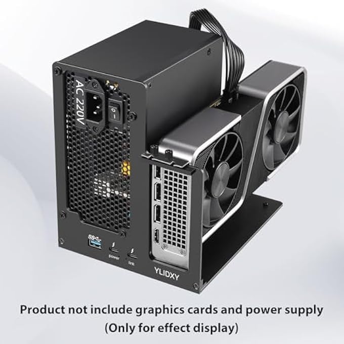 rayihni EXTERNAL GPU ENCLOSURE (EGPU) COMPATIBLE WITH THUNDERBOLT 3/4,USB4 PD 85W CHARGING,DAISY CHAIN SUPPORT EGPU DOCK STATION 40GBPS RATE SUPPORT NVIDIA/AMD AND PCIE CARDS,ATX POWER SUPPLY BLACK - Image 3