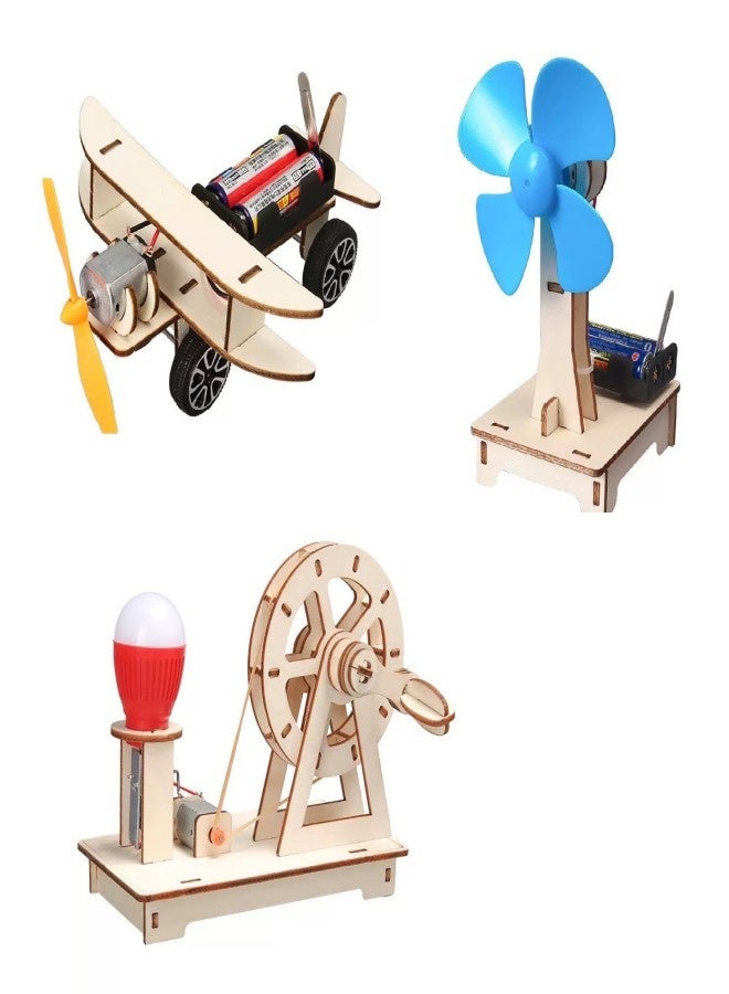 3pcs, Kits for Kids Age 8-10, Science Building Project Craft for 8-13, Model Car Kit, STEM Toys for Boys Girls Age 8-12, Wooden 3D Puzzles, Birthday Gifts for 6 7 8 9 10 11 12 13 Year Old - Image 1