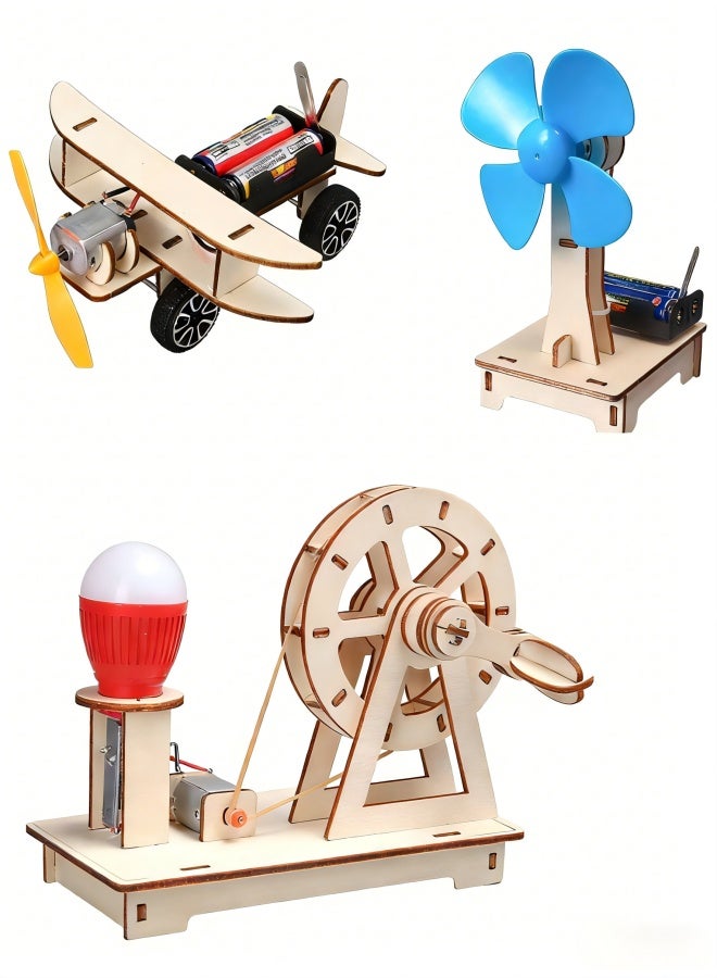 3pcs, Kits for Kids Age 8-10, Science Building Project Craft for 8-13, Model Car Kit, STEM Toys for Boys Girls Age 8-12, Wooden 3D Puzzles, Birthday Gifts for 6 7 8 9 10 11 12 13 Year Old - Image 5