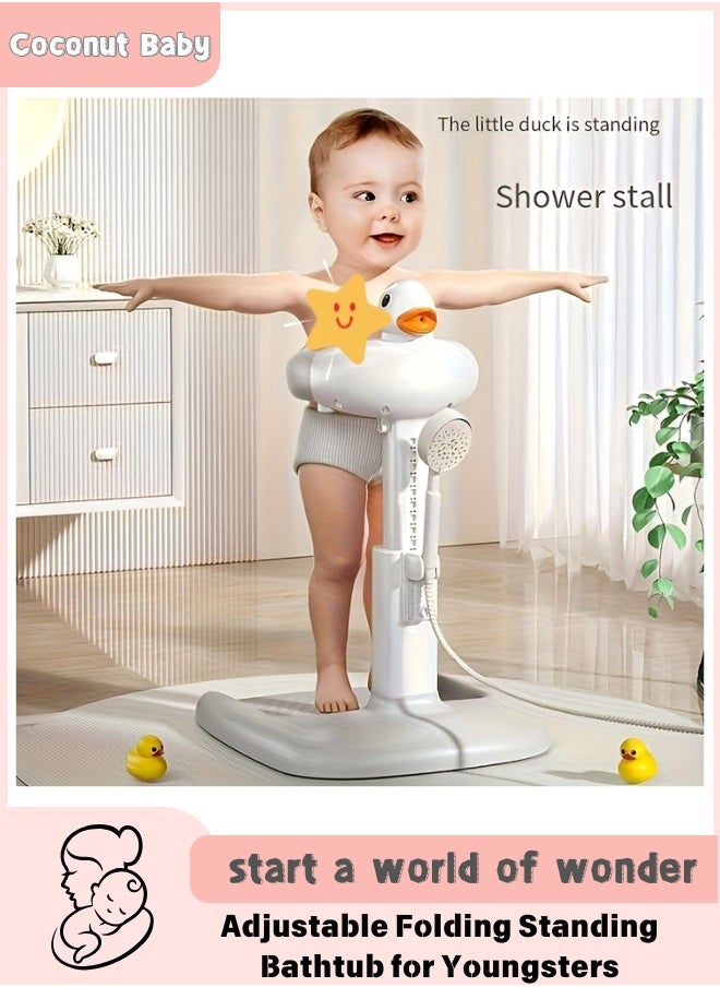 Coconut Baby Adjustable Standing Bath Rail, Non-Slip PP Material Bathing Station for Youngsters, Home Use Safety Bathing Holder, Youngsters Shower Accessory | Sleek Design | Durable Construction  - Image 1