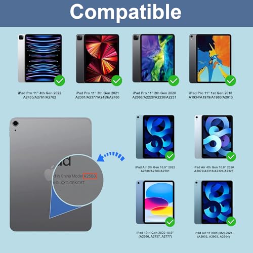Concept Kart iPad Magic Magnetic Keyboard Case for Apple iPad Air 11 inch (M2), 5th/ 4th Gen 10.9" & iPad Pro 11 inch (4th Gen), Floating Cantilever Design, 3 level Backlit, Large Multi Gesture Touchpad, Bluetooth - Image 3
