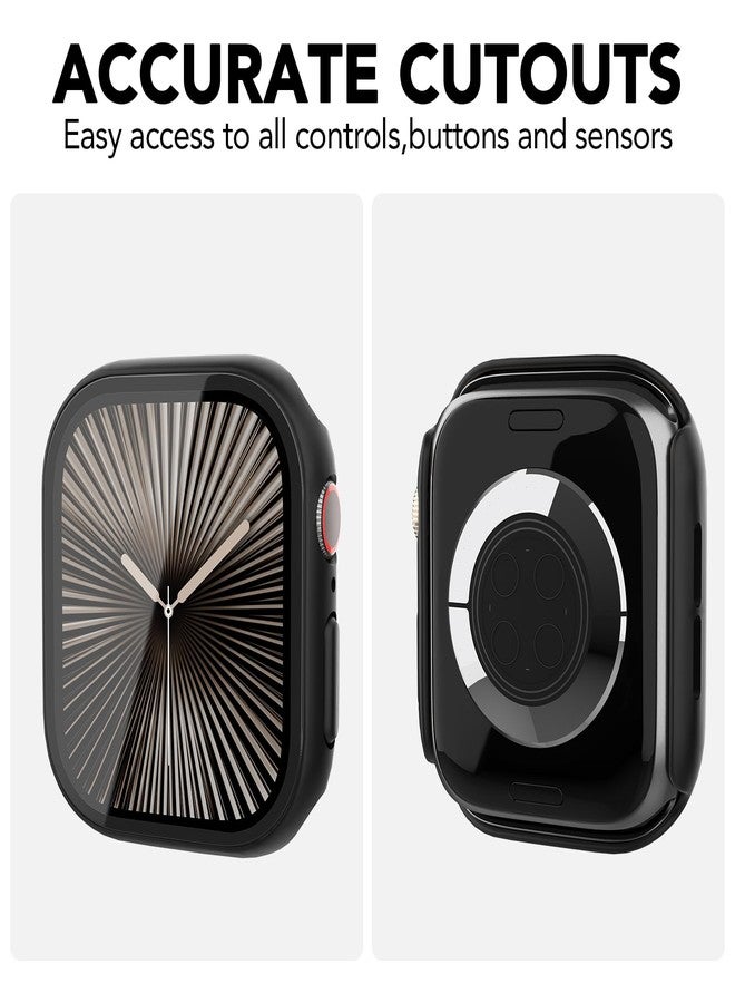 SPGUARD حافظة صلبة واقية كاملة من SPGUARD 2 عبوة متوافقة مع ساعة آبل سيريس 11/10 46 مم، مع واقي شاشة زجاجي مقسى مقاوم للخدش، غلاف وجه فيلم HD لملحقات iWatch S11 S10 - Image 3
