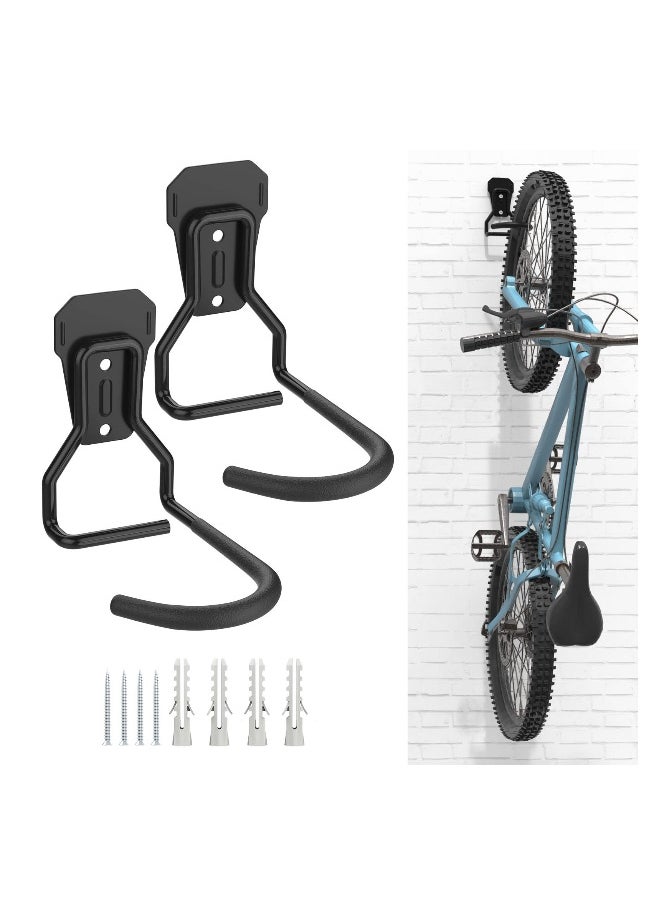 Generic Heavy Duty Bike Wall Mount Hanger for Garage Vertical Storage Space Saver Bike Hooks  - Image 1