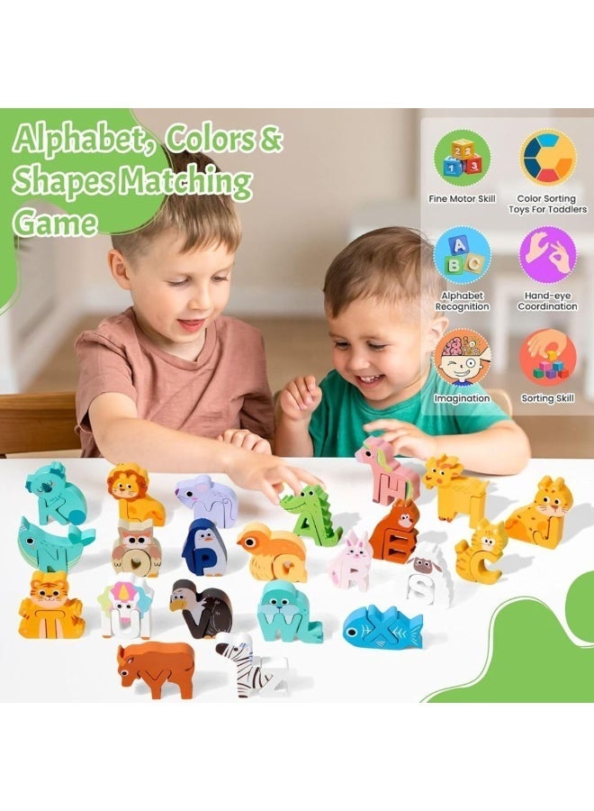 Wooden Alphabet Puzzle for Kids – Animal ABC Learning Toy, Montessori Educational Blocks for Toddlers 3-5 Years - Image 5