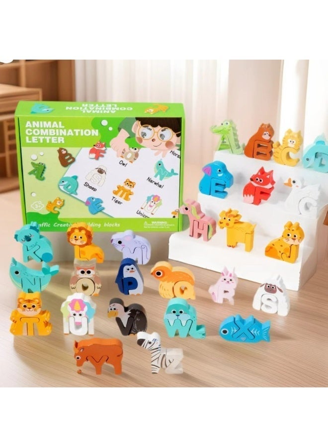 Wooden Alphabet Puzzle for Kids – Animal ABC Learning Toy, Montessori Educational Blocks for Toddlers 3-5 Years - Image 2