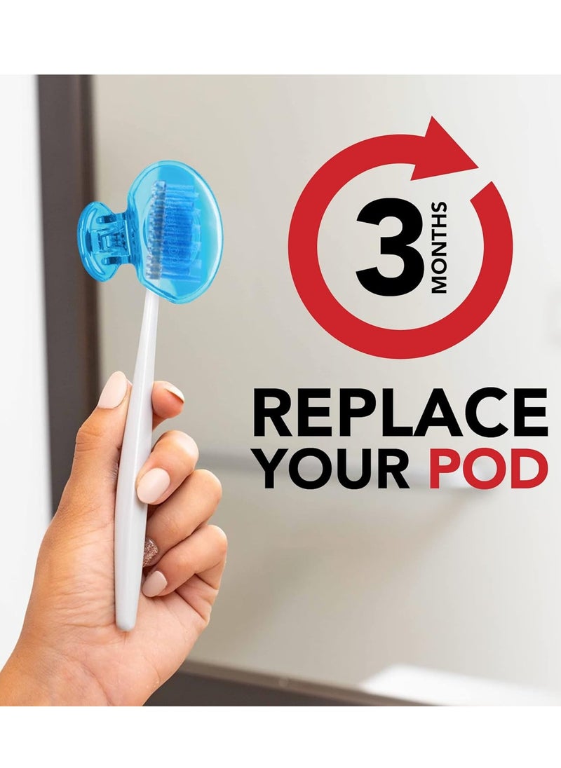 Steripod - Steripod Clip-On Toothbrush Protector, Keeps Toothbrush Fresh and Clean, Fits Most Manual and Electric Toothbrushes, 2 Count (Pack of 1) - Color may vary - Image 1