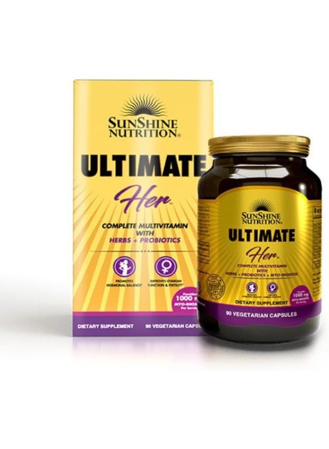 Ultimate Her Multivitamins Complete Multivitamins With Herbs And Probiotics 90 Capsules