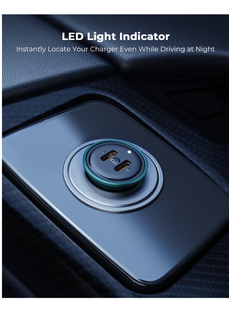 VOLTME 30W Dual USB-C Car Charger Adapter, PD 3.0 Fast Charging for iPhone 16/16 Pro Max/15/14/13/12/11 Series, iPad Pro/Air/Mini, Samsung Galaxy S25/S25 Ultra/S24/S23/S22/S21, Pixel, Android Phones – Type-C Fast Car Charger for In-Car Charging and Travel Use (Green) - Image 5