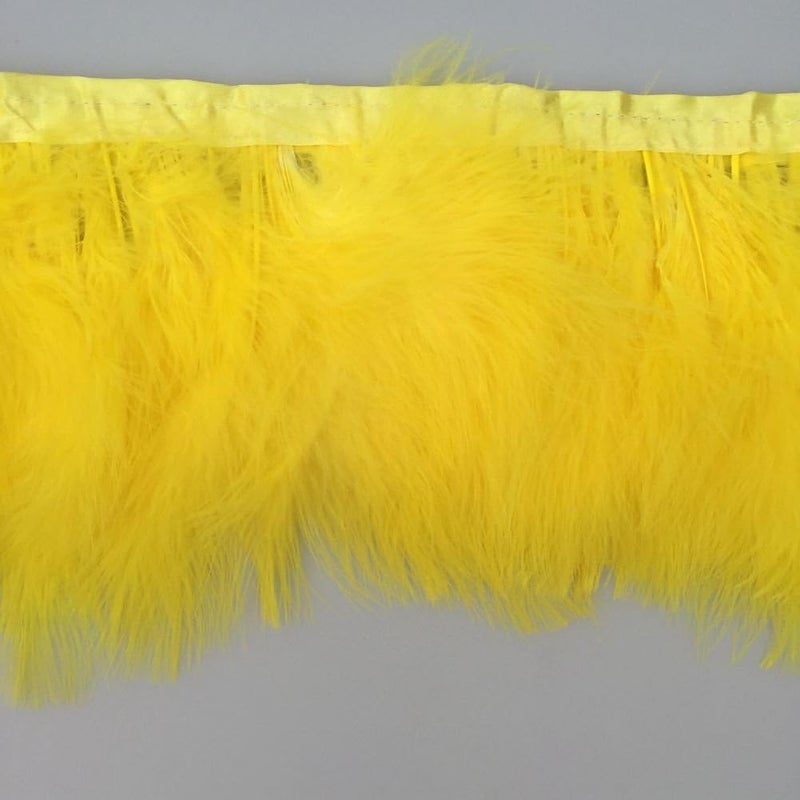 Sowder Turkey Marabou Feather Fringe Trim Pack of 2 Yards(Yellow) - Image 2