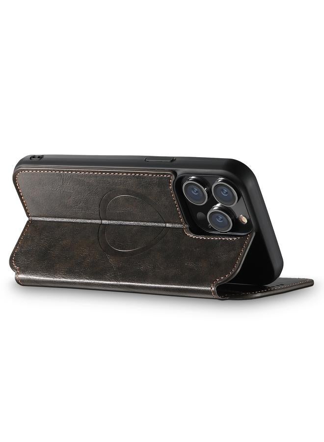 Suteni Case For iPhone 12 Pro Max J05 Leather Magnetic Magsafe Phone Case - Image 3