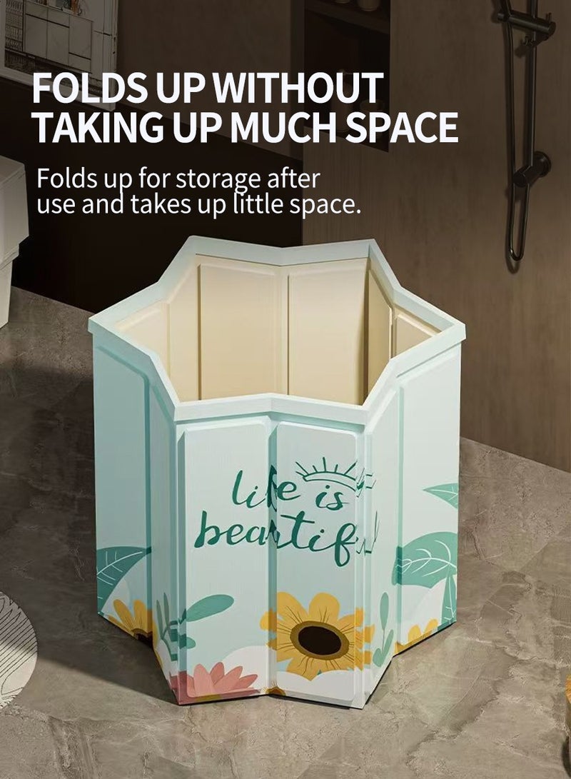 BEIRUI Large Capacity Waterproof Portable Non-Inflatable Folding Soaking Spa Bathtub Barrel, Household Large Shower Bathing Tubs, Separate Family Bathroom SPA Tub for Adults and Kid - Image 2