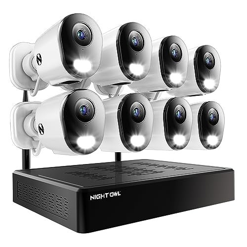 Night Owl 10 Channel Bluetooth Video Home Security Camera System with (8) Plug-in Wi-Fi 2K HD Indoor/Outdoor Spotlight Cameras with 2-Way Audio and 1TB Hard Drive (Expandable up to 10 Cameras) - Image 1