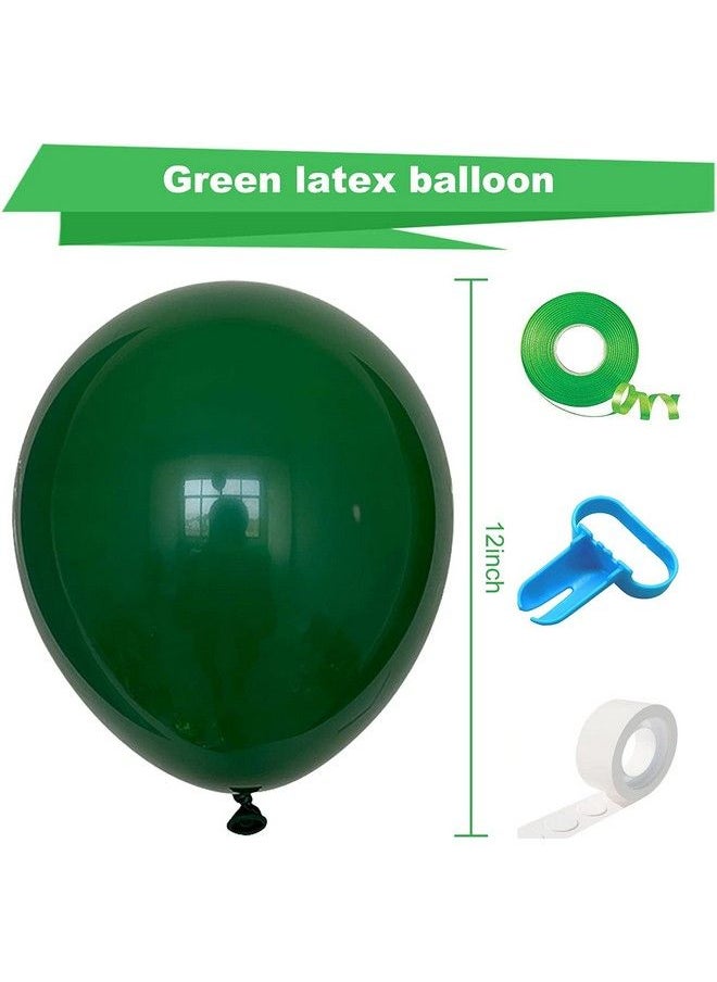 Amazleer - Forest Green Balloons 12 Inch Emerald Green Balloons 100 Pack Hunter Green Balloons For Photo Shoot Wedding Baby Shower Birthday Party Event Decoration Latex Big Round Army Balloons For Men Women - Image 1
