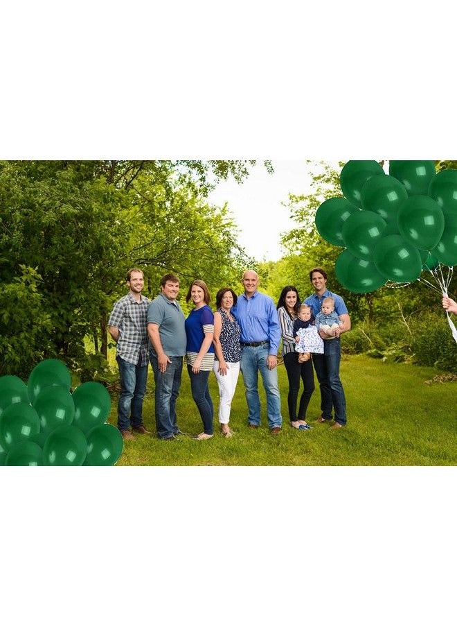 Amazleer - Forest Green Balloons 12 Inch Emerald Green Balloons 100 Pack Hunter Green Balloons For Photo Shoot Wedding Baby Shower Birthday Party Event Decoration Latex Big Round Army Balloons For Men Women - Image 1