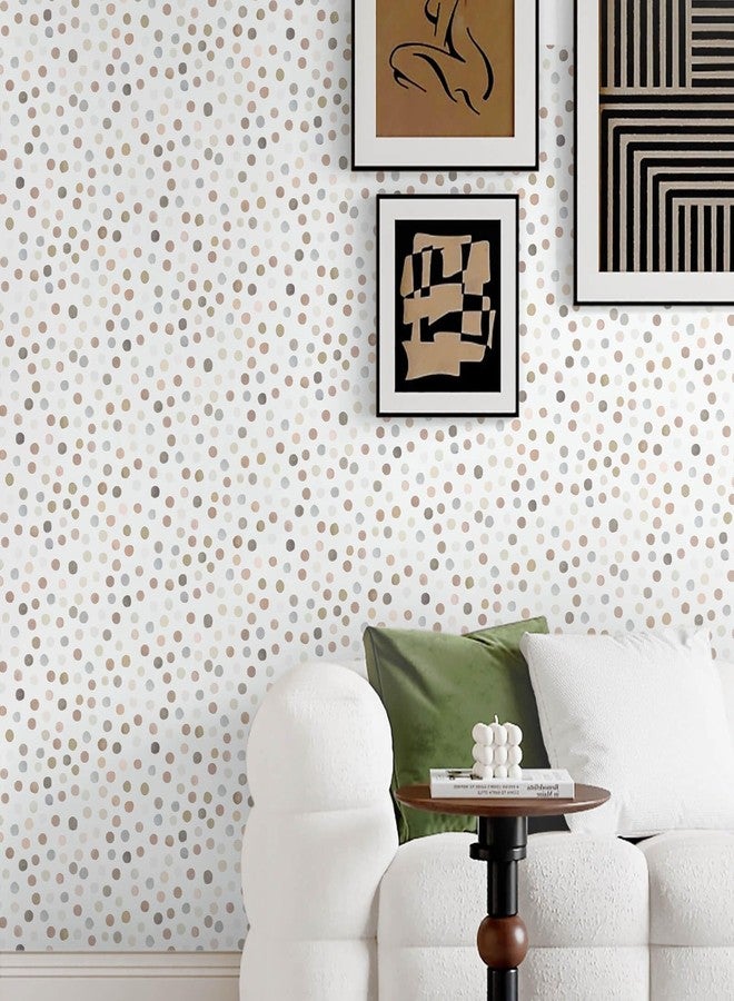 Ismoon Colorful Wallpaper Polka Dot Wallpaper Peel and Stick 17.3''x78.7'' Colorful Contact Paper for Cabinets Removable Self-Adhesive Boho Wall Paper Renter Friendly for Bedroom Vinyl Roll - Image 1