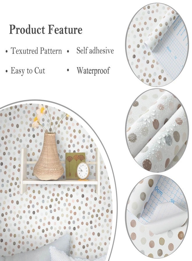 Ismoon Colorful Wallpaper Polka Dot Wallpaper Peel and Stick 17.3''x78.7'' Colorful Contact Paper for Cabinets Removable Self-Adhesive Boho Wall Paper Renter Friendly for Bedroom Vinyl Roll - Image 2