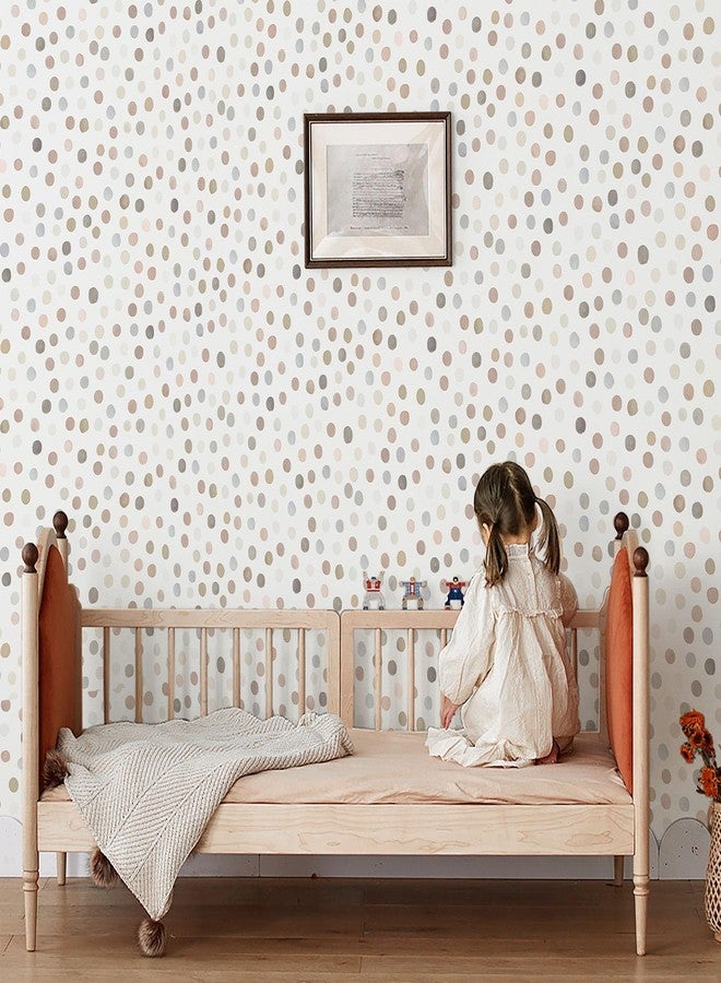 Ismoon Colorful Wallpaper Polka Dot Wallpaper Peel and Stick 17.3''x78.7'' Colorful Contact Paper for Cabinets Removable Self-Adhesive Boho Wall Paper Renter Friendly for Bedroom Vinyl Roll - Image 4