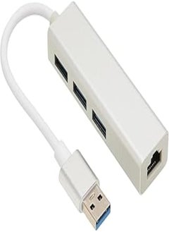 Generic USB3.0 to Ethernet Adapter, 3 USB3.0 Ports USB Ethernet Adapter Support 10M 100M 1000M for Game 