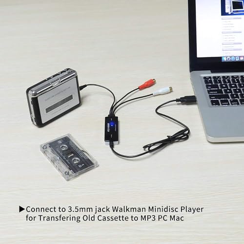 FLY KAN USB 2.0 Audio Capture Card for Windows 10/8.1/8/7 and Mac OS 10.14-Audio Grabber for Vinyl Cassette Tapes to mp3 Converter - Image 3