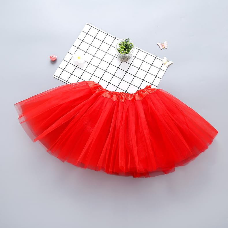 Liatunou Tutus for Women and Big Girls, Red Tulle Skirts 80S Princess Dance Tutu for Birthday/Halloween Party Favors (Red) - Image 4