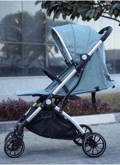 BABY PLUS Ultimate Comfort Lightweight Baby Stroller with Packing Bag - Foldable, Adjustable Seat, UV-Protective Canopy & 5-Point Safety Harness for Infants & Toddlers, Ages 0-5 (Blue)  - Image 1
