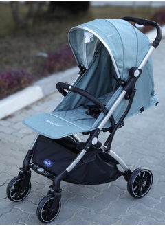 BABY PLUS Ultimate Comfort Lightweight Baby Stroller with Packing Bag - Foldable, Adjustable Seat, UV-Protective Canopy & 5-Point Safety Harness for Infants & Toddlers, Ages 0-5 (Blue)  - Image 2