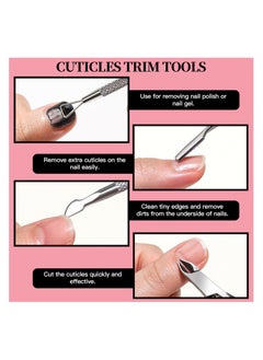 KHAJUL 12 PCS Nail Files and Buffer Block Set, Cuticle Nippers with 100/180 Emery Boards Nail Buffer Kit, Pusher Toenail Lifter Peeler Scraper Nail Brush, For Manicure and Pedicure Tools (White)  - Image 5