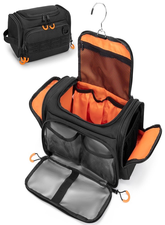 Prokva Tactical Toiletry Bag for Men, Hanging Hygiene Bag, Travel Dopp Kit Organizer for Shaving, Shower Essentials and Toiletries (Empty Bag), Black - Image 1