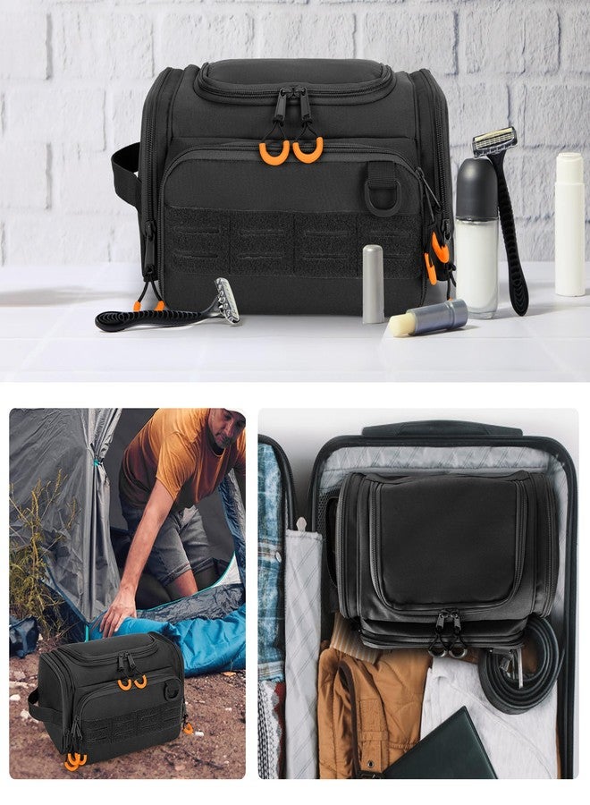 Prokva Tactical Toiletry Bag for Men, Hanging Hygiene Bag, Travel Dopp Kit Organizer for Shaving, Shower Essentials and Toiletries (Empty Bag), Black - Image 5