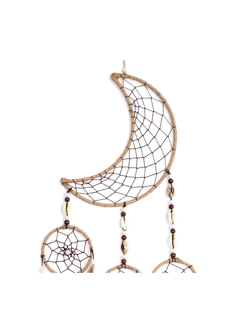 RPH Handicrafts RPH Handicrafts Moon Shape Dream Catcher Half Moon Home Decor Wall Hanging Bedroom Best for Gifts and Decoration 60x16cm Natural  - Image 2