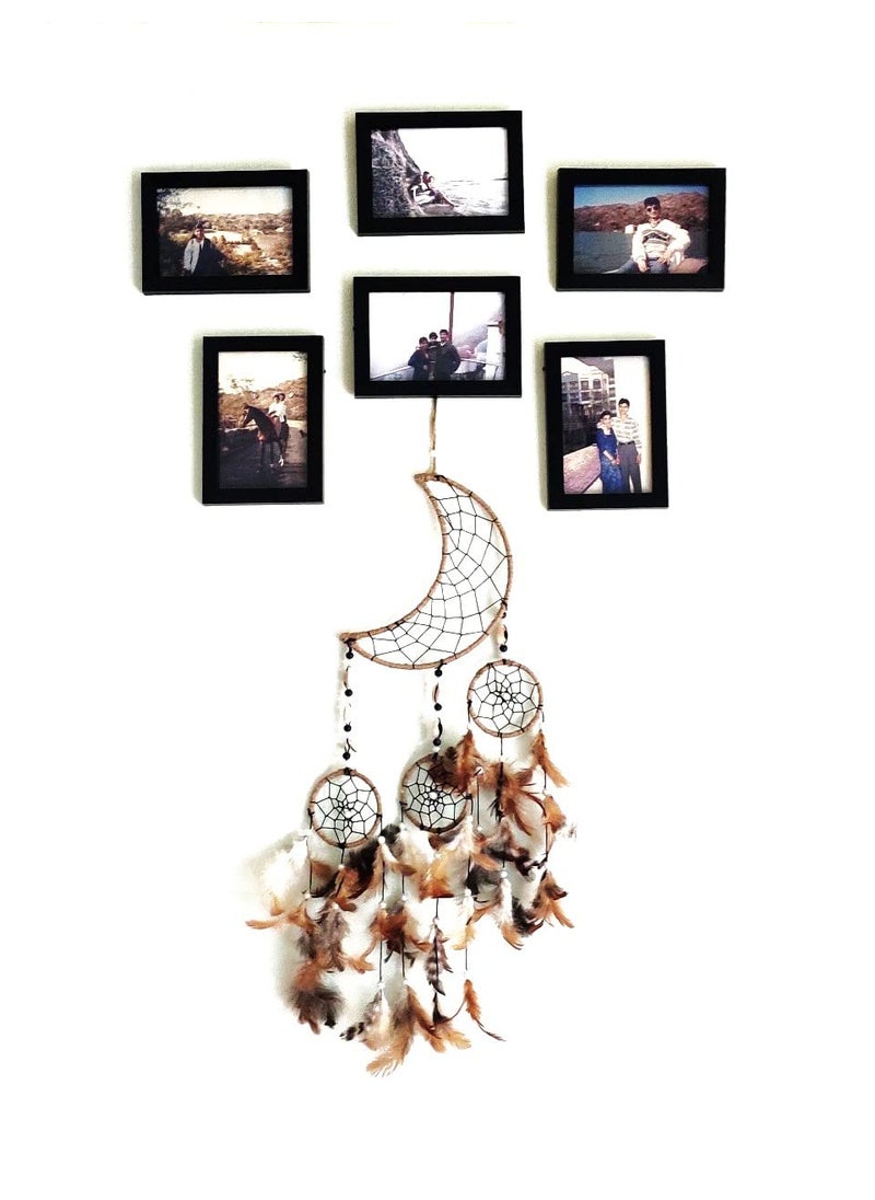 RPH Handicrafts RPH Handicrafts Moon Shape Dream Catcher Half Moon Home Decor Wall Hanging Bedroom Best for Gifts and Decoration 60x16cm Natural  - Image 5