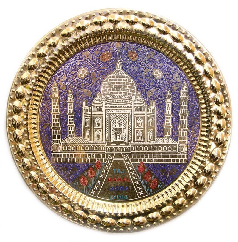 SKYWALK Metal Brass Wall Plate Taj Mahal,Wall Hanging - Wall Showpiece for Wall Decor, Room Decor, Home Decor and Gifts - Image 2