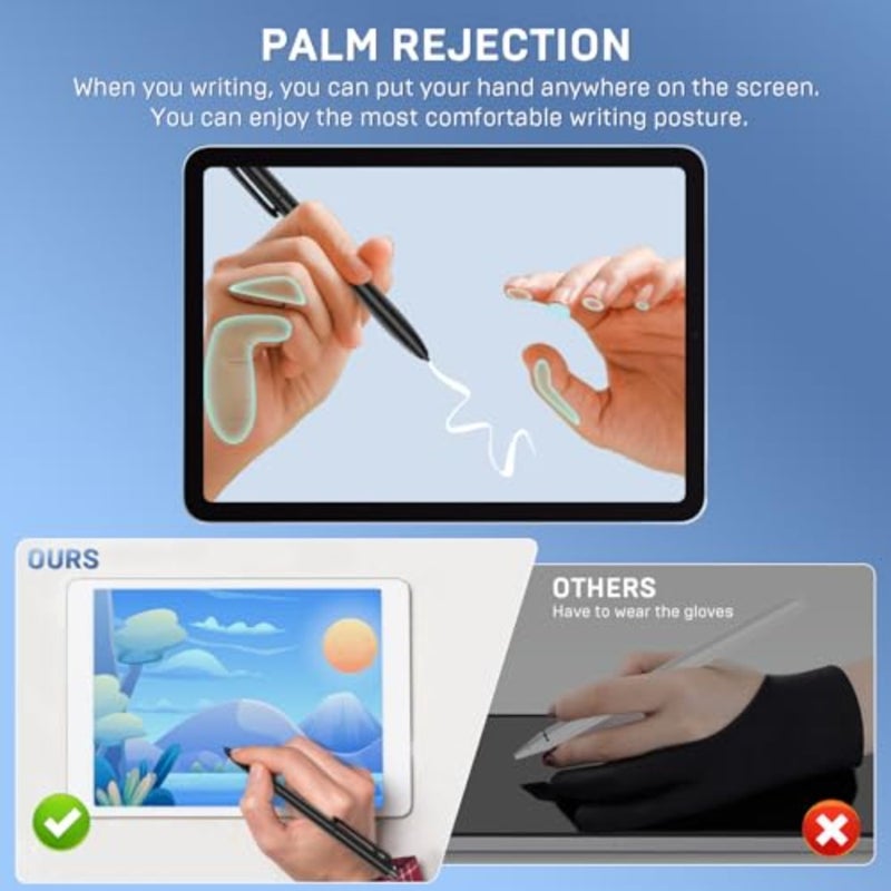 قلم EMR لقلم رائع مع ممحاة، قلم بديل لجهاز لوحي رائع/Wacom/SuperNote/Kindle Scribe/Remarkable، 4096 مستوى ضغط، يتضمن رفض راحة اليد 3 رؤوس للقلم - Image 5