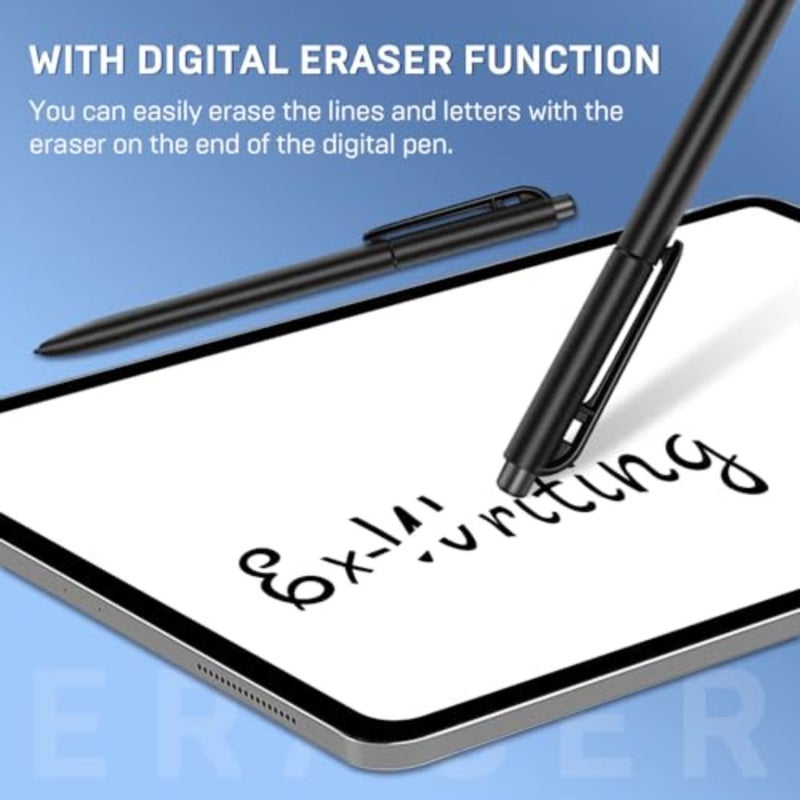 قلم EMR لقلم رائع مع ممحاة، قلم بديل لجهاز لوحي رائع/Wacom/SuperNote/Kindle Scribe/Remarkable، 4096 مستوى ضغط، يتضمن رفض راحة اليد 3 رؤوس للقلم - Image 4