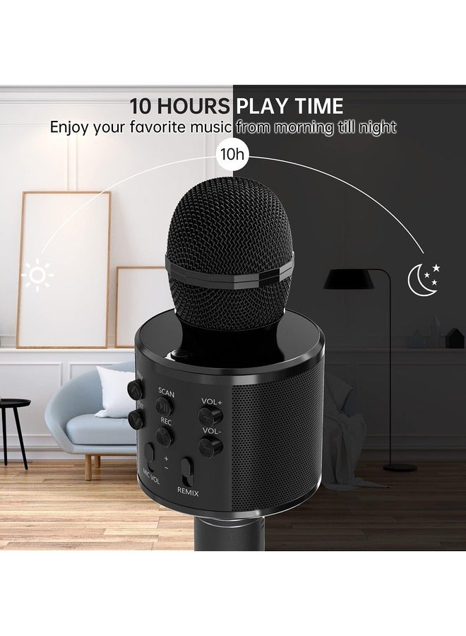 ELTRAZONE 2-Pack Wireless Bluetooth Karaoke Microphones - Portable Handheld Mic with Speaker, Great for All Ages (Black & Gold) - Image 4