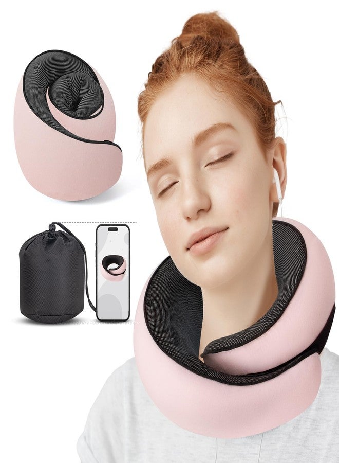 NOCRLG Travel Pillow, Travel Neck Pillow for Airplanes Car, 100% Pure Memory Foam Travel Pillow, Sleeping Essentials for Long Flight 360° Head Support Degree Comfort and Breathability (Pink) - Image 4