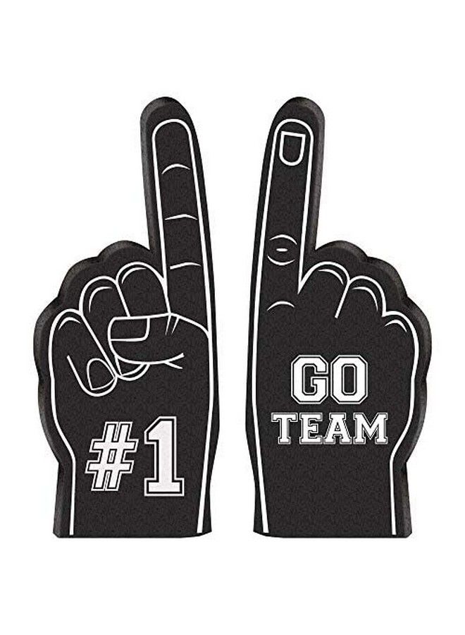 Amscan إصبع فوم صغير ; أسود ; #1 اذهب فريق ; 12 قطعة. أسود/أبيض، 5.125" - Image 1