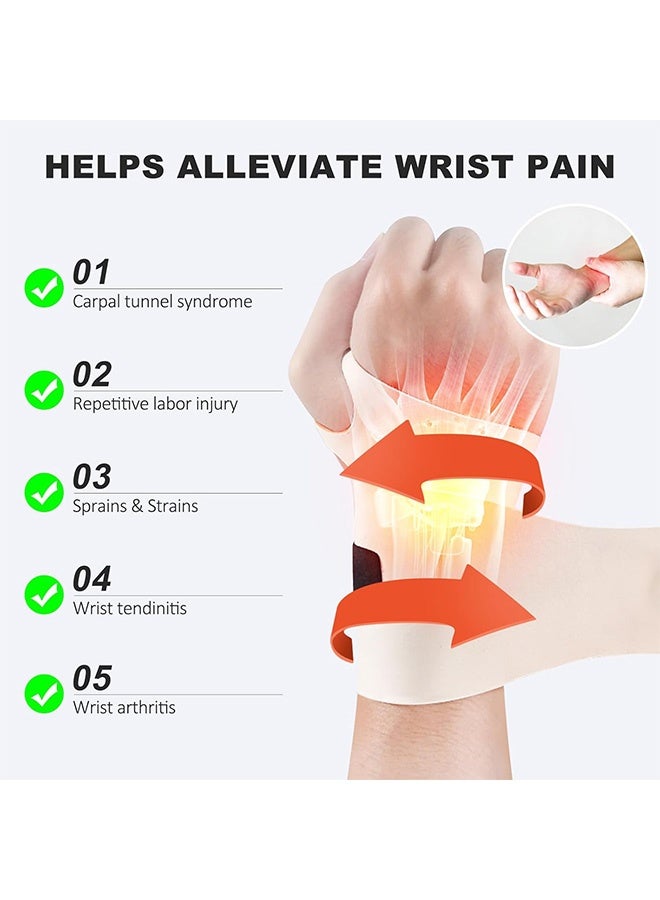 إم إكس إن قطعتان من دعامة المعصم الرفيعة للغاية مع نقاط مرتفعة لنفق الرسغ، لفافة معصم مرنة، دعم المعصم لنفق الرسغ، والتهاب الأوتار، وتخفيف الألم - Image 3