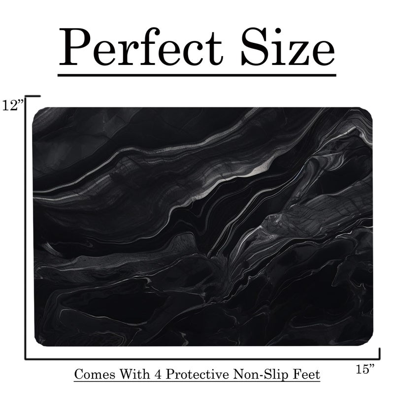 DAJDC Black Marble Kitchen Glass Cutting Board Ocean Decorative Gift Marbled Granite Stone Rock Gift For Her Mom Wife (Black Marble) - Image 3