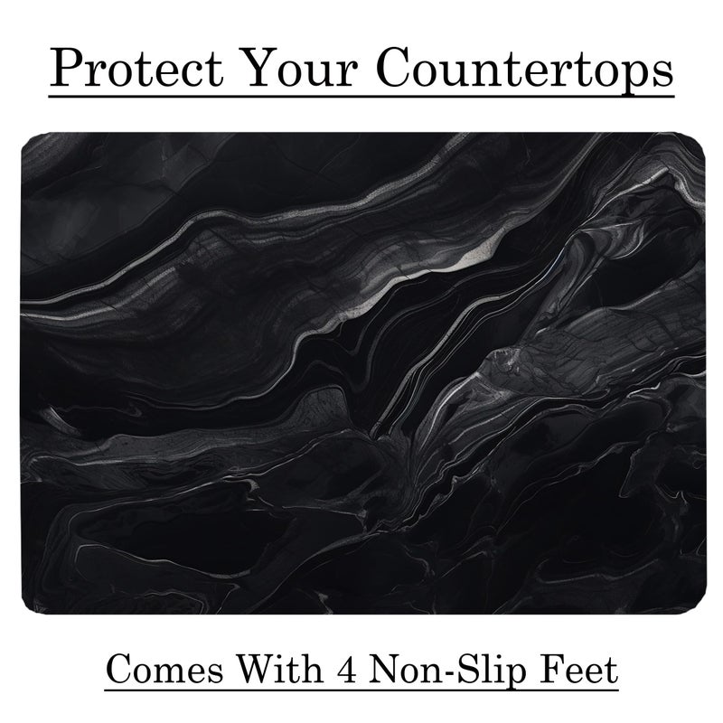 DAJDC Black Marble Kitchen Glass Cutting Board Ocean Decorative Gift Marbled Granite Stone Rock Gift For Her Mom Wife (Black Marble) - Image 5