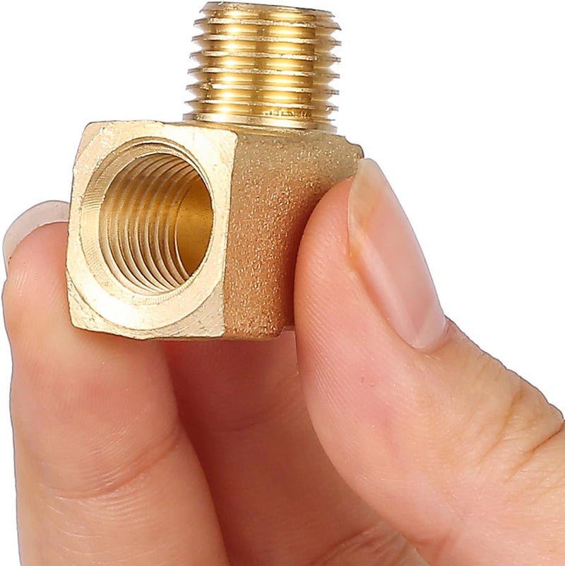 Sanpaint 2 Pack Brass Fitting,1/4" NPT Male Pipe to 1/4" NPT Female Pipe, 90 Degree Barstock Street Elbow(O.D x I.D: 1/2'' x 1/2'') - Image 2