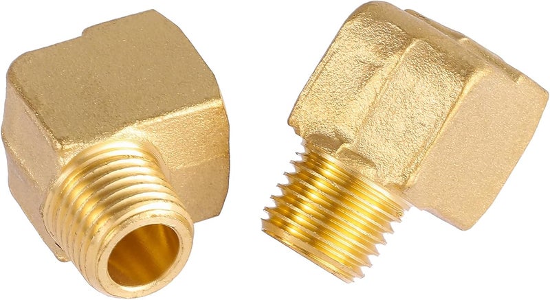 Sanpaint 2 Pack Brass Fitting,1/4" NPT Male Pipe to 1/4" NPT Female Pipe, 90 Degree Barstock Street Elbow(O.D x I.D: 1/2'' x 1/2'') - Image 5