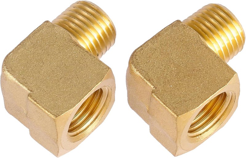 Sanpaint 2 Pack Brass Fitting,1/4" NPT Male Pipe to 1/4" NPT Female Pipe, 90 Degree Barstock Street Elbow(O.D x I.D: 1/2'' x 1/2'') - Image 1