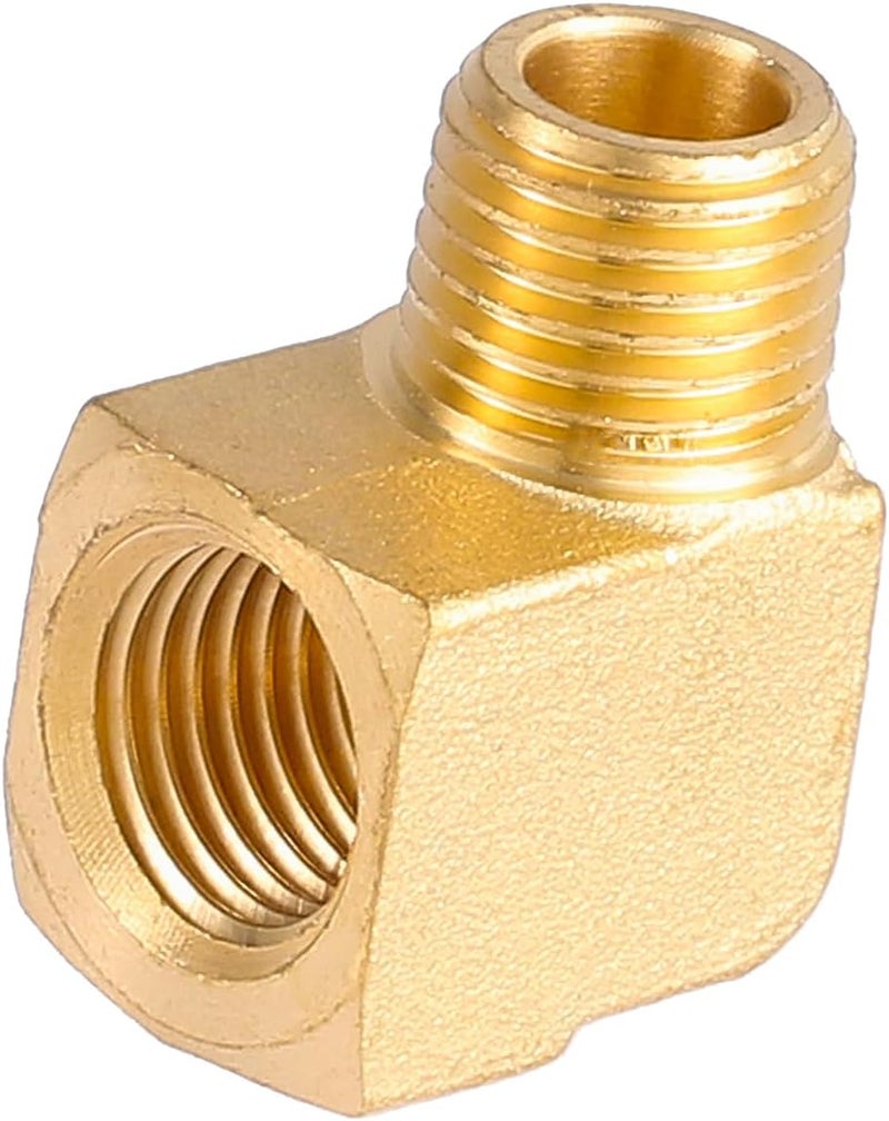 Sanpaint 2 Pack Brass Fitting,1/4" NPT Male Pipe to 1/4" NPT Female Pipe, 90 Degree Barstock Street Elbow(O.D x I.D: 1/2'' x 1/2'') - Image 4
