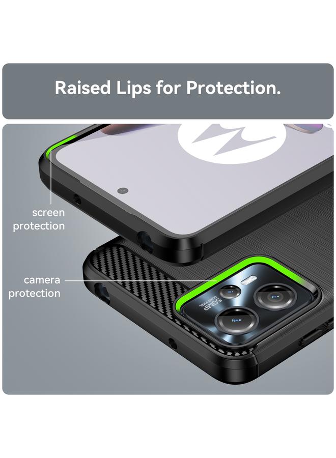 اس-توب جراب لهاتف Motorola Moto G23 مصنوع من ألياف الكربون المصقولة TPU - Image 5